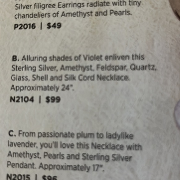 Silpada Amethyst, Sterling Silver, Shell and Cord Necklace - Picture 5 of 5